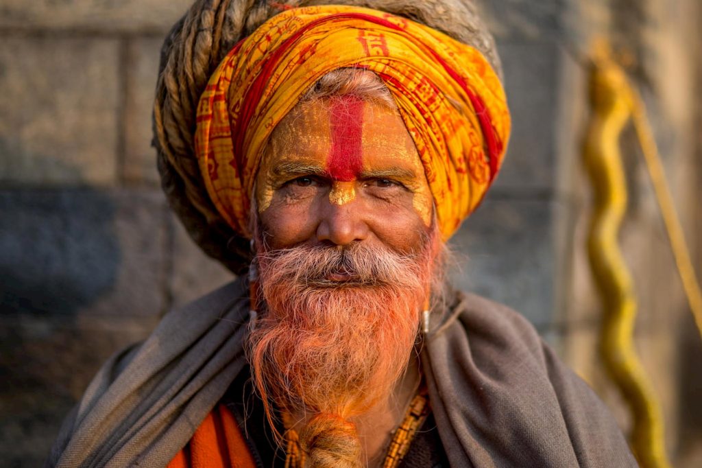 Portrait d'un homme religieux hindouiste
